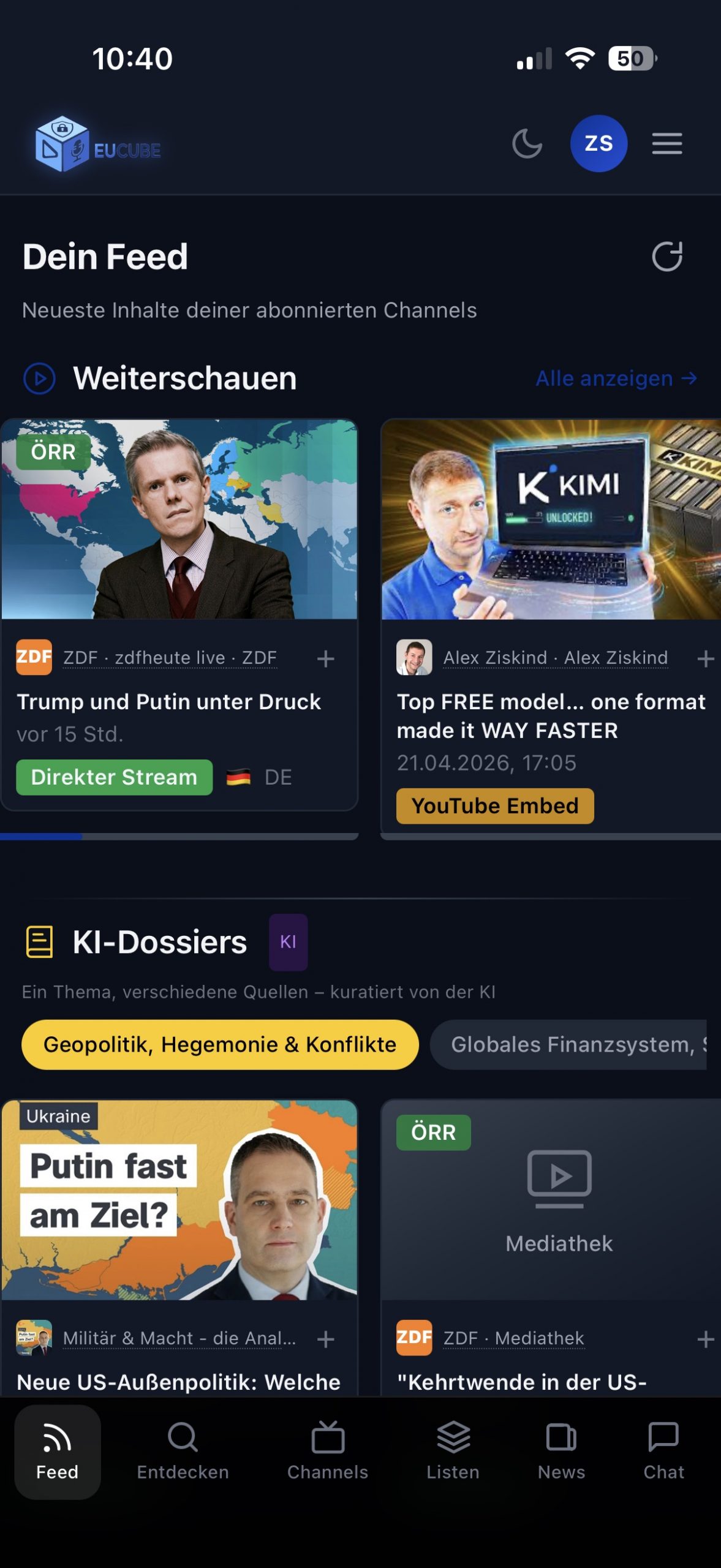 EUCube- Ein experimentelles Privacy-First Media-Portal